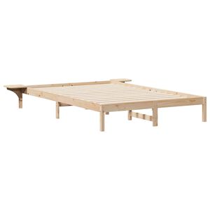 vidaXL Bedframe met Zijtafels Naturel 140 x 220 cm Massief grenenhout