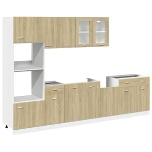 vidaXL 7-delige Keukenkastenset Lyon bewerkt hout sonoma eikenkleurig