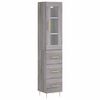 vidaXL Hoge kast 34,5x34x180 cm bewerkt hout grijs sonoma eikenkleurig