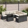 vidaXL Tuin Sofa Set met opslag 9 pcs Zwart en Cr&egrave;me poly rattan
