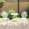 vidaXL Tuin Bistro Set 3 pcs Wit Aluminium