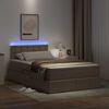 vidaXL Opbergbed met LED met matras Cappuccino 120 x 200 cm Nep Leer