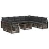 vidaXL Tuinbankenset 11 st Grijs en Donkergrijs poly rattan