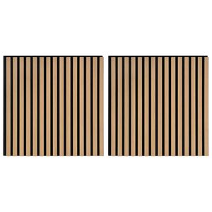 vidaXL Akoestische wandpanelen 2 st latten 60,5x60 cm eikenfineer