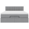 vidaXL Ottoman bed met matras 140x200cm stof lichtgrijs