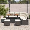 vidaXL Tuinbankenset met kussen 9 pcs Zwart poly rattan
