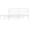 vidaXL Bedframe met hoofdbord metaal wit 200x200 cm