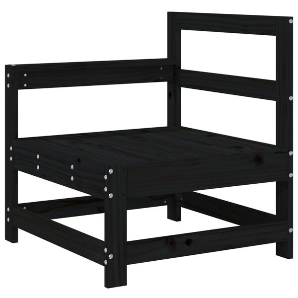 vidaXL 3-delige Loungeset massief grenenhout zwart