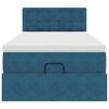 vidaXL Ottoman bed met matras en LED's 100x200 cm fluweel donkerblauw