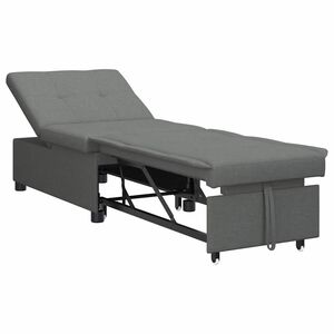 vidaXL Uittrekbare Slaapbank Donkergrijs 194 x 50 x 82 cm Stof