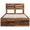 vidaXL Bedframe met hoofdeinde Oudhout 135 x 190 cm Massief grenenhout