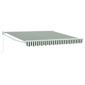 vidaXL Uitschuifbare luifel Groen en Wit 300 x 250 x 165 cm