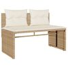 vidaXL 4-delige Loungeset met kussens poly rattan beige