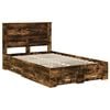 vidaXL Bedframe met lade met hoofdeinde met opslag Bewerkt hout