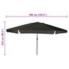 vidaXL Tuinparasol Zwart 395 x 395 x 245 cm Polyester en staal