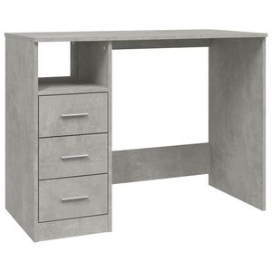 vidaXL Bureau met lades 102x50x76 cm bewerkt hout betongrijs