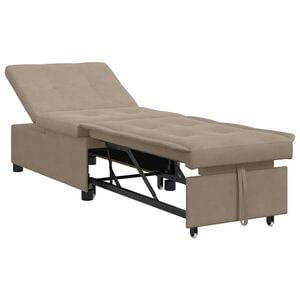 vidaXL Uittrekbare Slaapbank Taupe 194 x 67 x 82 cm Microvezel