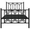 vidaXL Bedframe met hoofd- en voeteneinde metaal zwart 90x200 cm
