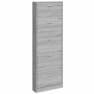 vidaXL Schoenenkast 59x17x169 cm bewerkt hout grijs sonoma eikenkleur