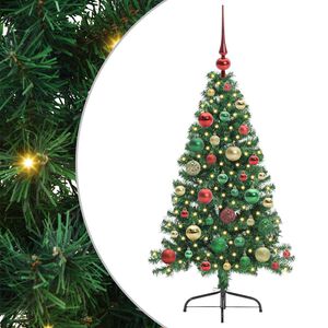 vidaXL Kunstmatig Voorverlicht Kerstboom met 150 LED Groen 120 cm PVC