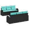 vidaXL Tuin Sofa Set 7 st 6-Aantal zitplaatsen Zwart en Turquoise