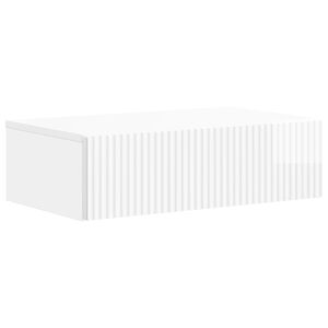 vidaXL Wandmontage Zijtafel Hoogglans Wit 59 x 34,5 x 17 cm
