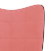vidaXL Relaxstoel met voetenbank fluweel en PVC roze