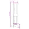vidaXL Hoge kast 34,5x34x180 cm bewerkt hout grijs sonoma eikenkleurig