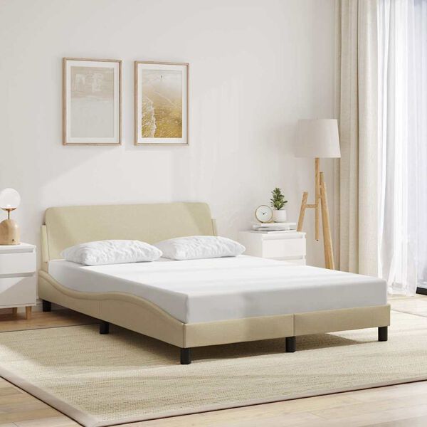 vidaXL Bedframe "Dover" stof cr&egrave;mekleurig 140x190 cm