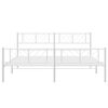 vidaXL Bedframe met hoofd- en voeteneinde metaal wit 183x213 cm