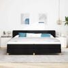 vidaXL Boxspringbed met matras met hoofdeinde Zwart 200 x 200 cm Stof