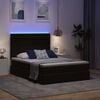 vidaXL Opbergbed met LED met matras met LED Zwart 140 x 190 cm Fluweel