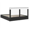 vidaXL Opslag bed met hoofdeinde Zwart 200 x 200 cm Bewerkt hout