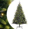 vidaXL Kunstkerstboom met scharnier 300 LEDs Groen 210 cm PVC en PE