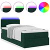 vidaXL Bed poef met matras en LED's 80x200cm fluweel donkergroen