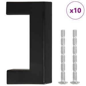 vidaXL Handvatten 10 st 64 mm roestvrij staal zwart