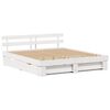 vidaXL Bedframe met hoofdeinde Wit 200 x 200 cm Massief grenenhout