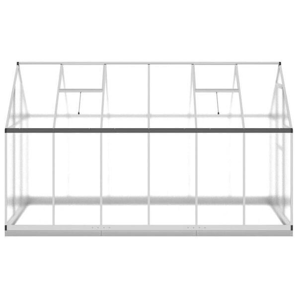 vidaXL Tuinkas met basisframe 334x169x202 cm aluminium zilverkleurig