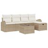 vidaXL Tuin Sofa Set 6 st Beige poly rattan