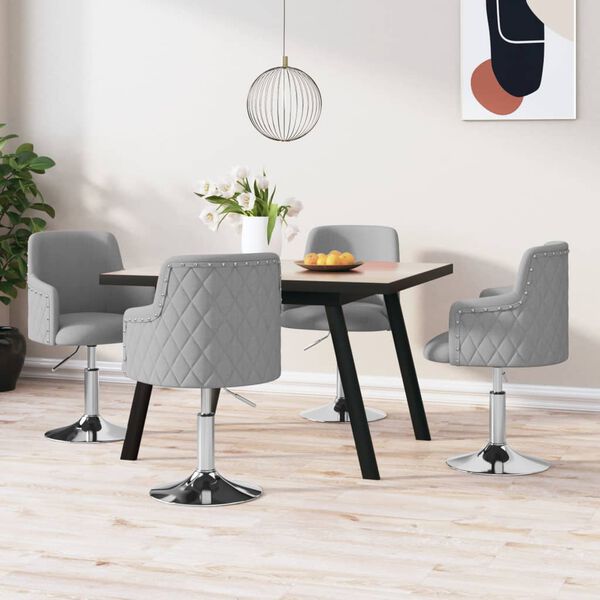 vidaXL Eetkamerstoelen 4 st stof lichtgrijs