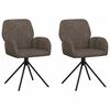 vidaXL Draai Eetstoelen 2 pcs Nep Suede Leer Donkergrijs