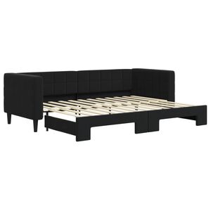 vidaXL Slaapbank met onderschuifbed 80x200 cm fluweel zwart