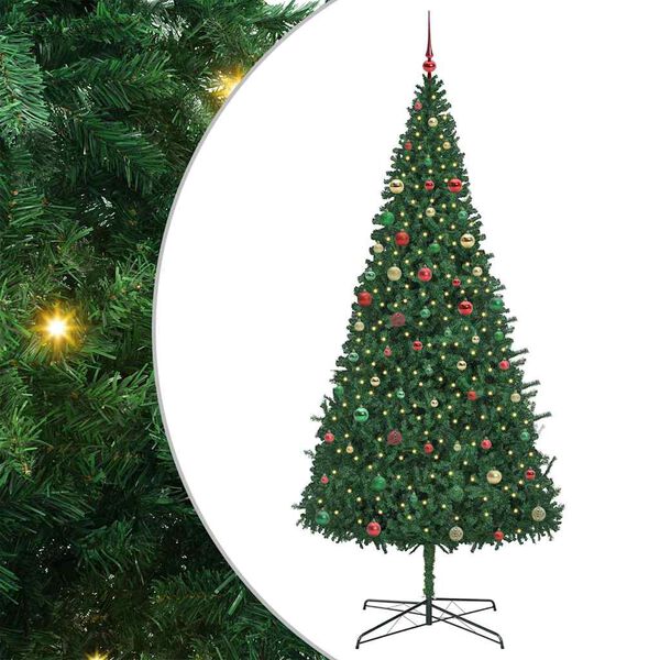 vidaXL Kerstboom met decoratieve touwlichten Groen 400 cm PVC