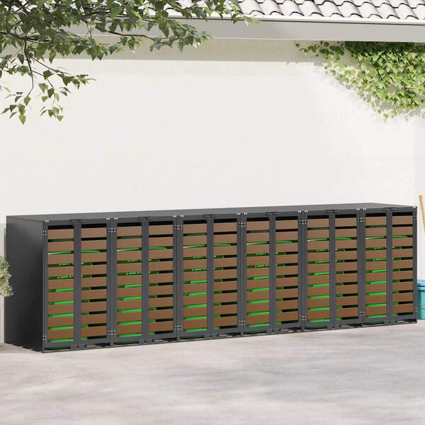 vidaXL Wieltjesbakopslag voor 3 bakken Antraciet 340 x 77.5 x 115.5 cm