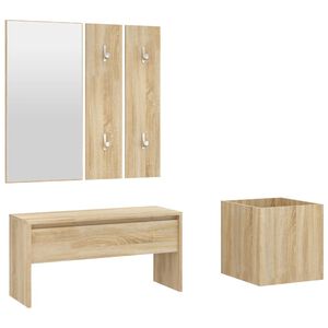 vidaXL Garderobe set bewerkt hout sonoma eiken