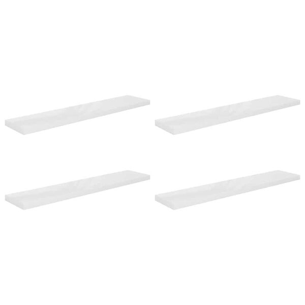 vidaXL Wandschappen zwevend 4 st 120x23,5x3,8 cm MDF hoogglans wit
