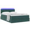 vidaXL Opbergbed met LED met matras Donkergroen 140 x 200 cm Fluweel