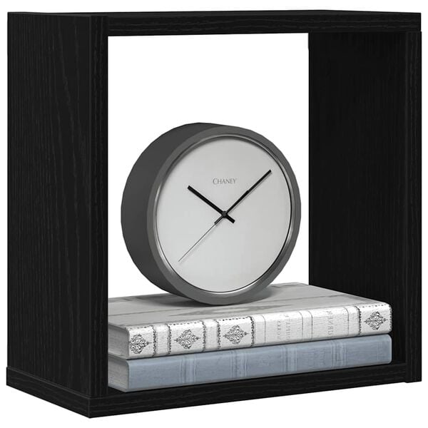 vidaXL Wandschappen kubus 6 st 30x15x30 cm bewerkt hout zwart eiken