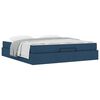 vidaXL Bedframe met matras met matras 2 pcs Blauw Stof