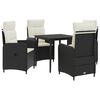 vidaXL Bank tafel set 5 st Zwart en Cream Wit